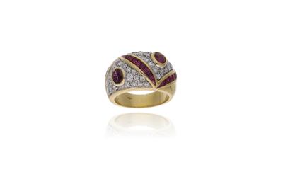 Anello in oro con rubini e diamanti - Asta Preziosi