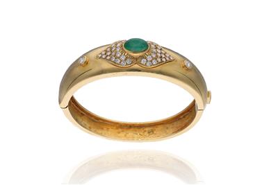 Bracciale con smeraldo e diamanti - Asta Preziosi