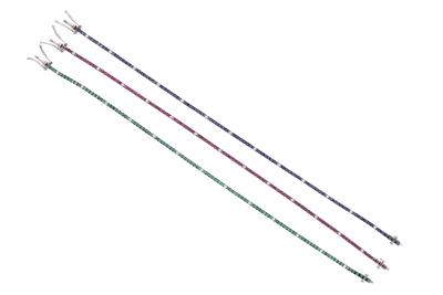 DD Gioielli, tre bracciali con rubini, smeraldi, diamanti e pietre - Asta Preziosi DD Gioielli, tre bracciali con rubini, smeraldi, diamanti e pietre - Asta Preziosi