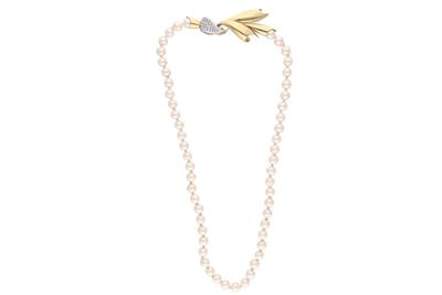Leo Pizzo, collana con perle coltivate e diamanti - Asta Preziosi Leo Pizzo, collana con perle coltivate e diamanti - Asta Preziosi