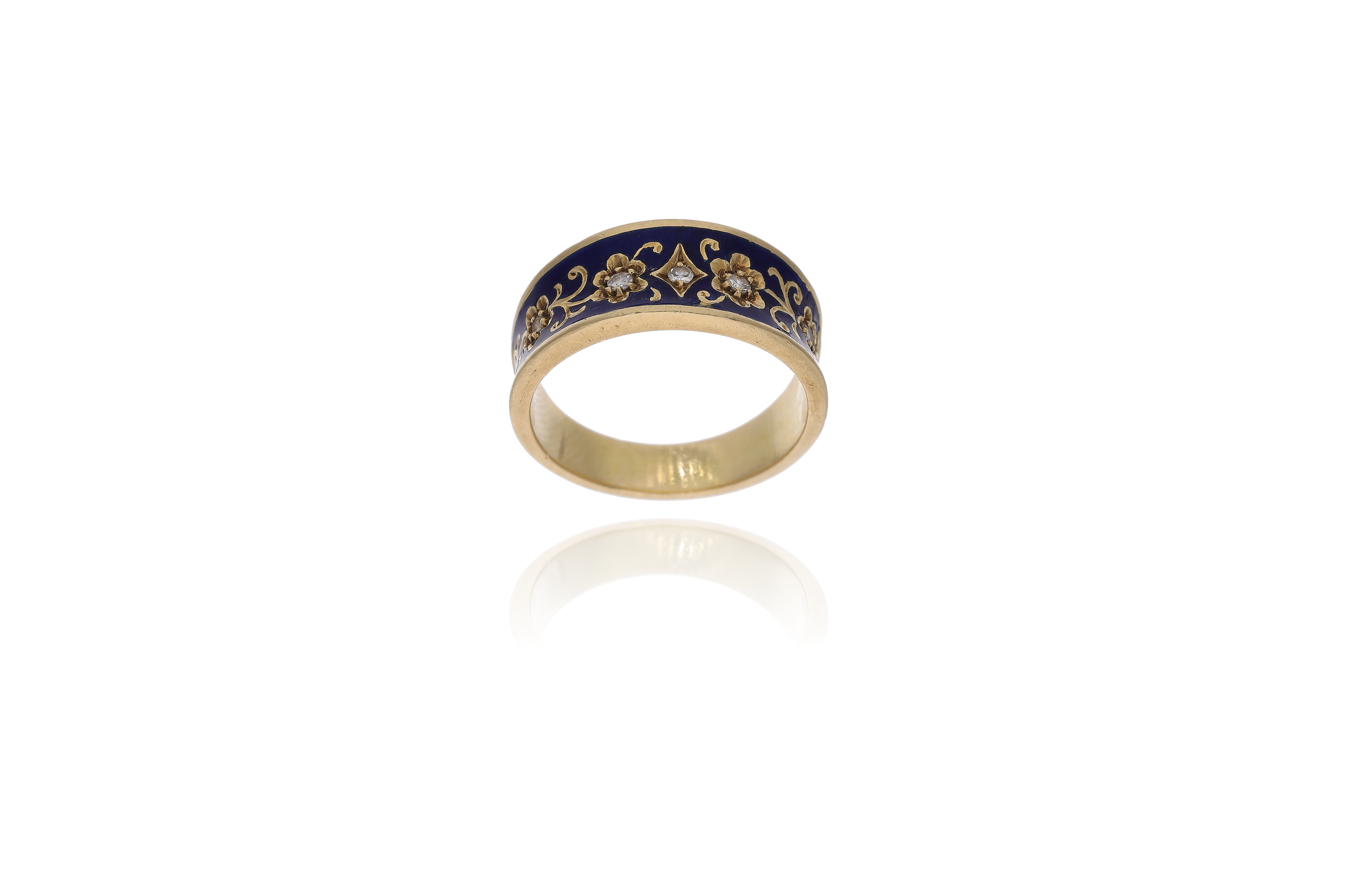 Anello con diamanti e smalto - Asta Preziosi