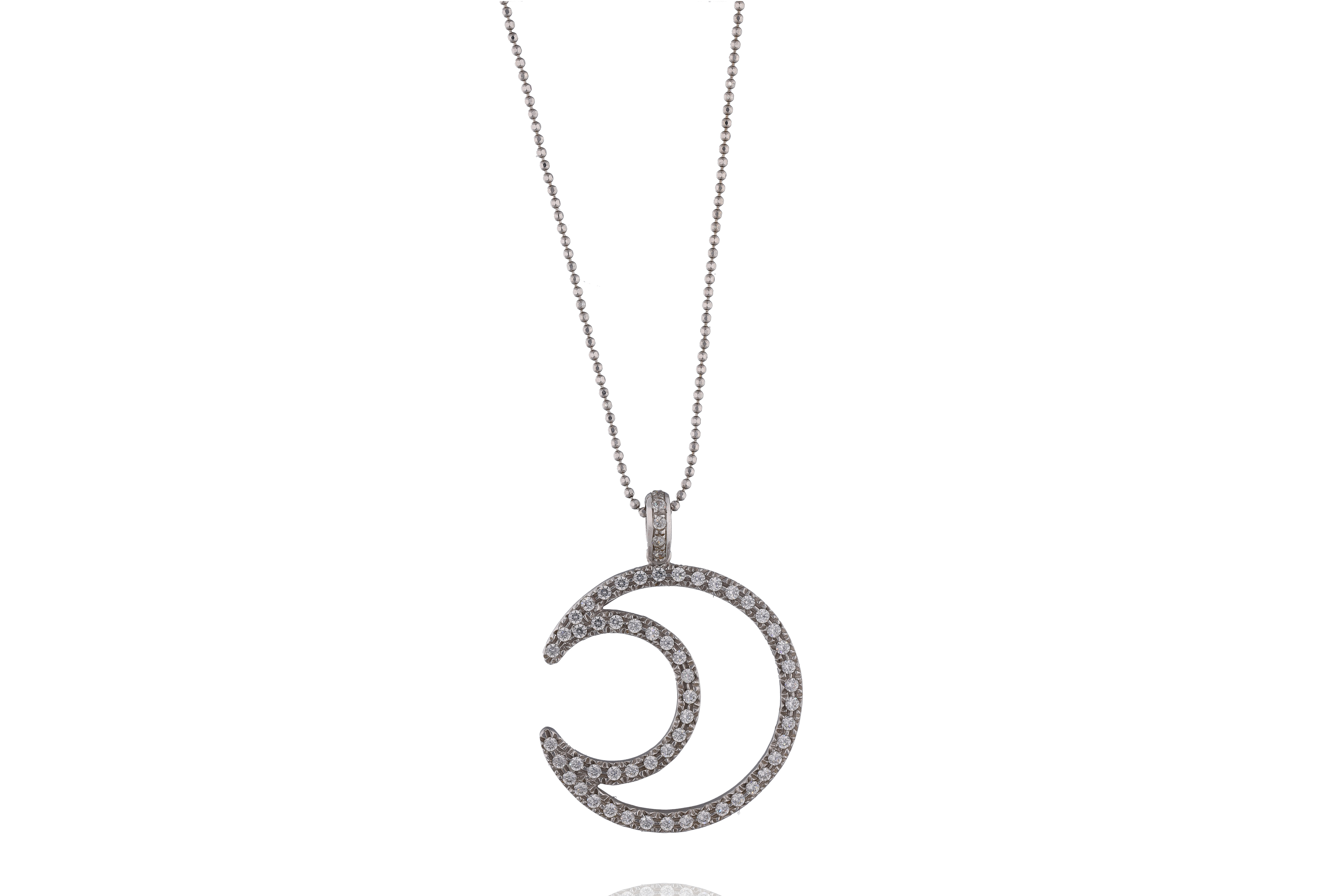 Collana con ciondolo a forma di luna con pietre - Asta Preziosi