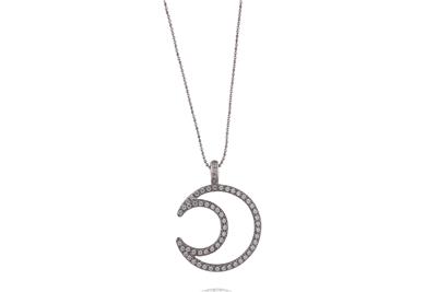 Collana con ciondolo a forma di luna con pietre - Asta Preziosi Collana con ciondolo a forma di luna con pietre - Asta Preziosi
