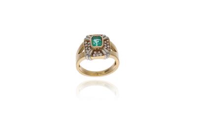 Anello con smeraldo e diamanti - Asta Preziosi