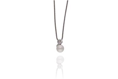 Collana e ciondolo con perla e diamante - Asta Preziosi
