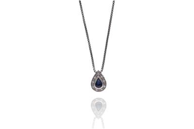 Collana e ciondolo con zaffiro e diamanti - Asta Preziosi