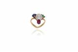Anello con perla, rubino, smeraldo e zaffiro - Asta Preziosi Anello con perla, rubino, smeraldo e zaffiro - Asta Preziosi