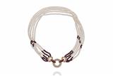 Collana con cinque fili di perle coltivate e pietre - Asta Preziosi Collana con cinque fili di perle coltivate e pietre - Asta Preziosi