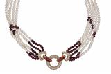 Collana con cinque fili di perle coltivate e pietre - Asta Preziosi Collana con cinque fili di perle coltivate e pietre - Asta Preziosi