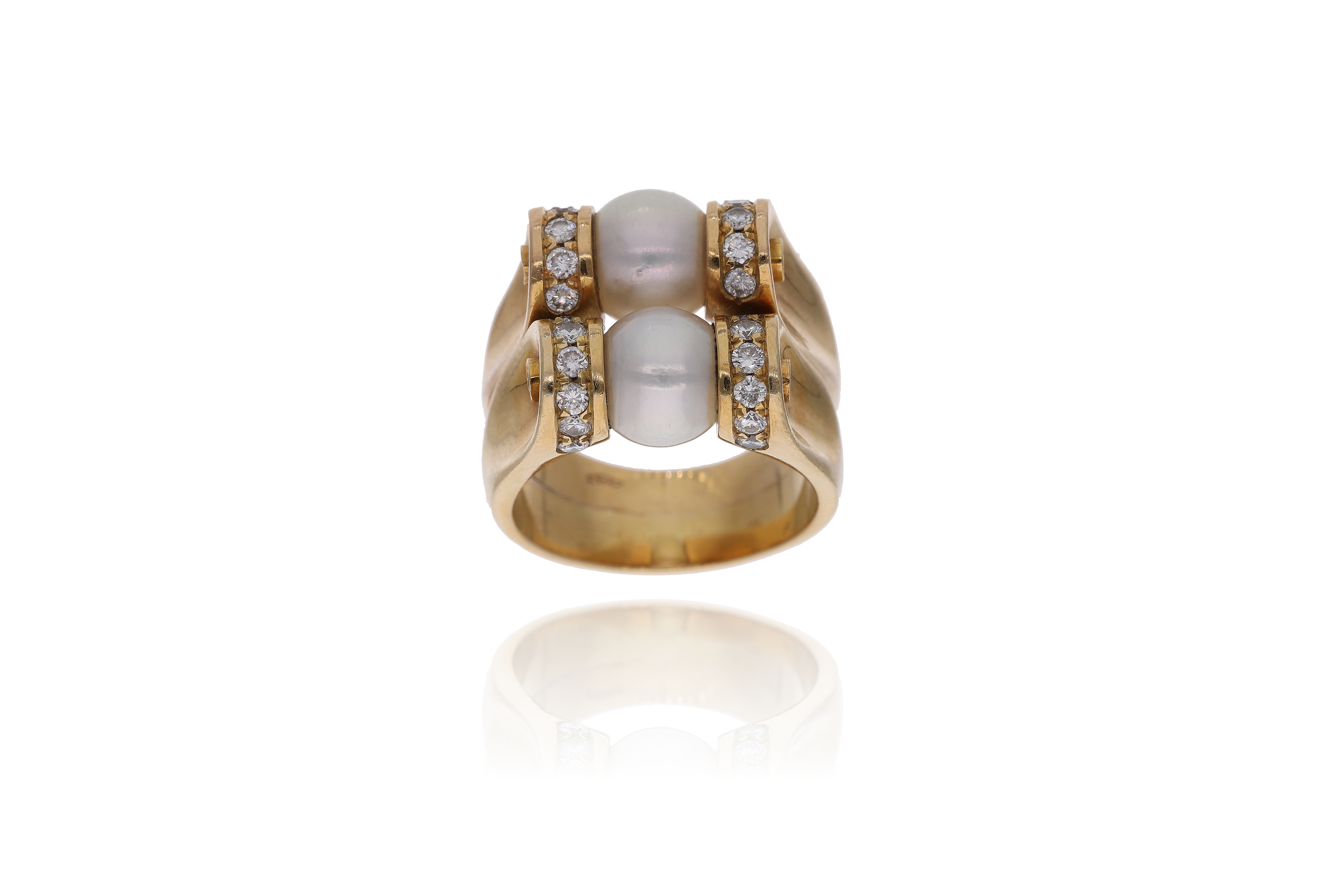 Anello con diamanti e perle - Asta Preziosi
