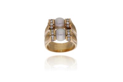 Anello con diamanti e perle - Asta Preziosi Anello con diamanti e perle - Asta Preziosi