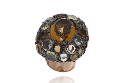 Anello con quarzi e pietre - Asta Preziosi