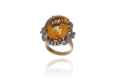 Anello con quarzo e diamanti - Asta Preziosi