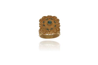 Anello con smeraldo e smalti - Asta Preziosi