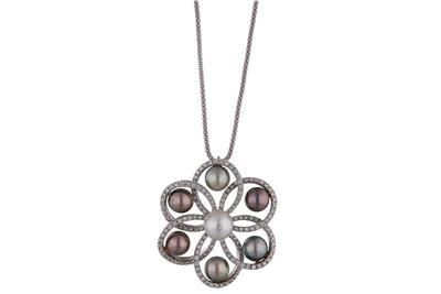 Collana con perle coltivate e diamanti - Asta Preziosi