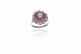 Anello con perle coltivate, zaffiri rosa e pietre - Asta Preziosi Anello con perle coltivate, zaffiri rosa e pietre - Asta Preziosi