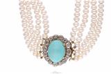Collana di perle di acqua dolce diamanti e pietra - Asta Preziosi Collana di perle di acqua dolce diamanti e pietra - Asta Preziosi