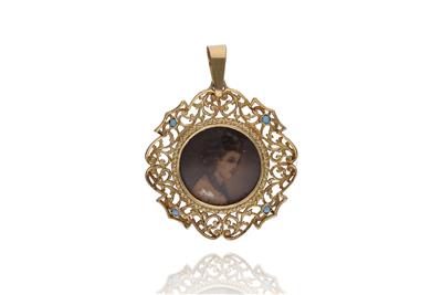 Ciondolo/Porta ritratto con pietre - Asta Preziosi