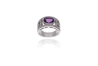 Anello con ametista e diamanti - Asta Preziosi
