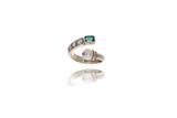 Anello con diamanti, smeraldo e perla - Asta Preziosi Anello con diamanti, smeraldo e perla - Asta Preziosi