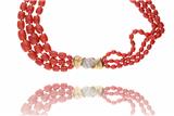 Collana con tre fili di corallo e diamanti - Asta Preziosi Collana con tre fili di corallo e diamanti - Asta Preziosi
