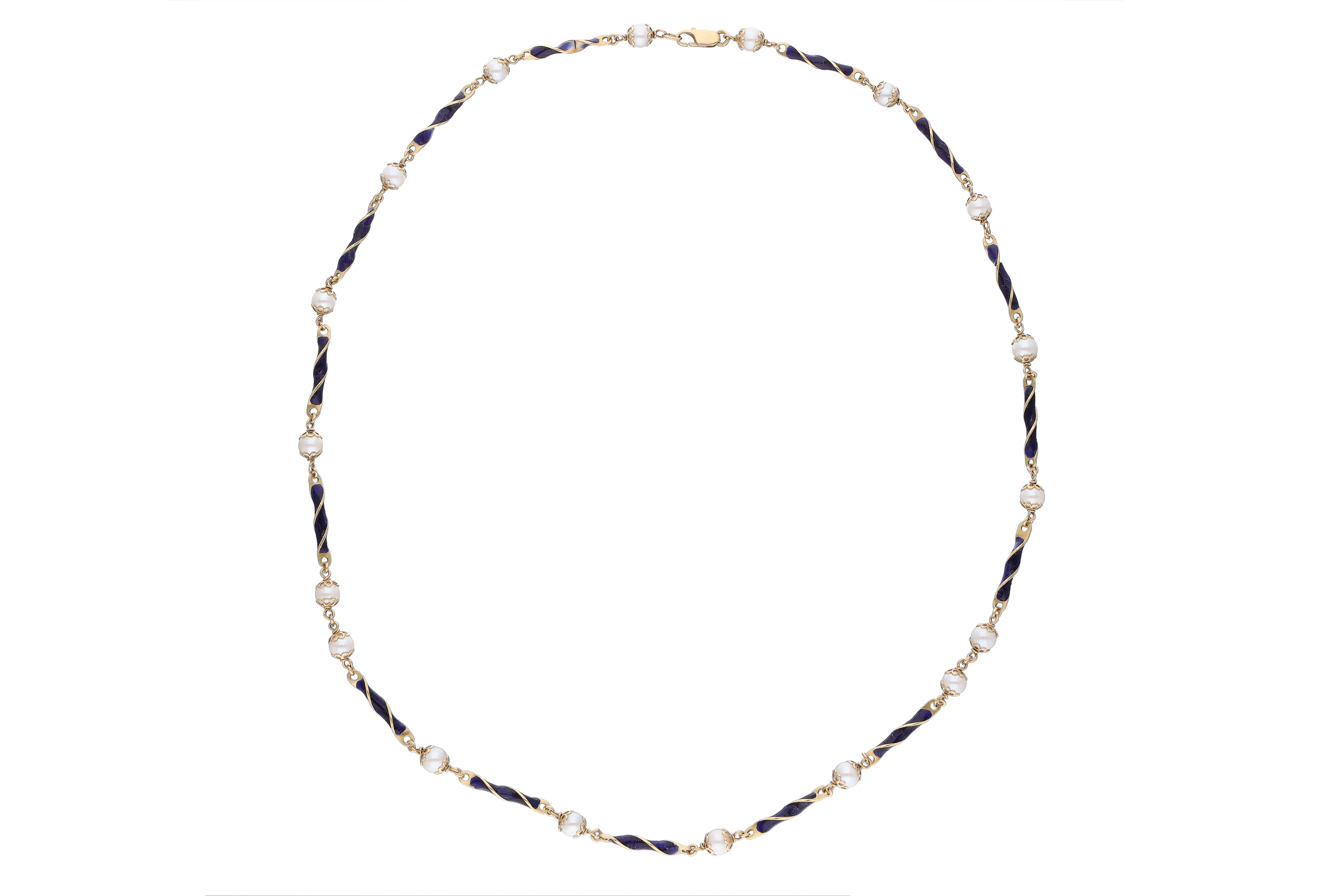 Collana con perle e smalti - Asta Preziosi