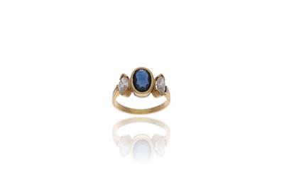 Anello con diamanti e zaffiro - Asta Preziosi Anello con diamanti e zaffiro - Asta Preziosi