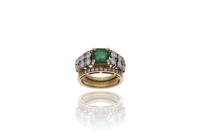 Anello con smeraldo e diamanti - Asta Preziosi Anello con smeraldo e diamanti - Asta Preziosi