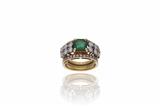 Anello con smeraldo e diamanti - Asta Preziosi Anello con smeraldo e diamanti - Asta Preziosi