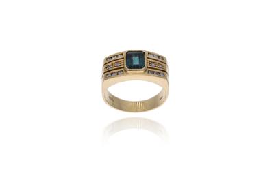 Anello con tormalina e diamanti - Asta Preziosi
