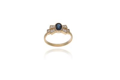Anello con zaffiro e diamanti - Asta Preziosi