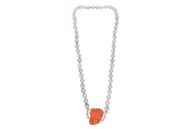 Collana con pietre naturali e corallo - Asta Preziosi