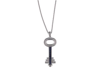 Collana e ciondolo con diamanti e zaffiri - Asta Preziosi