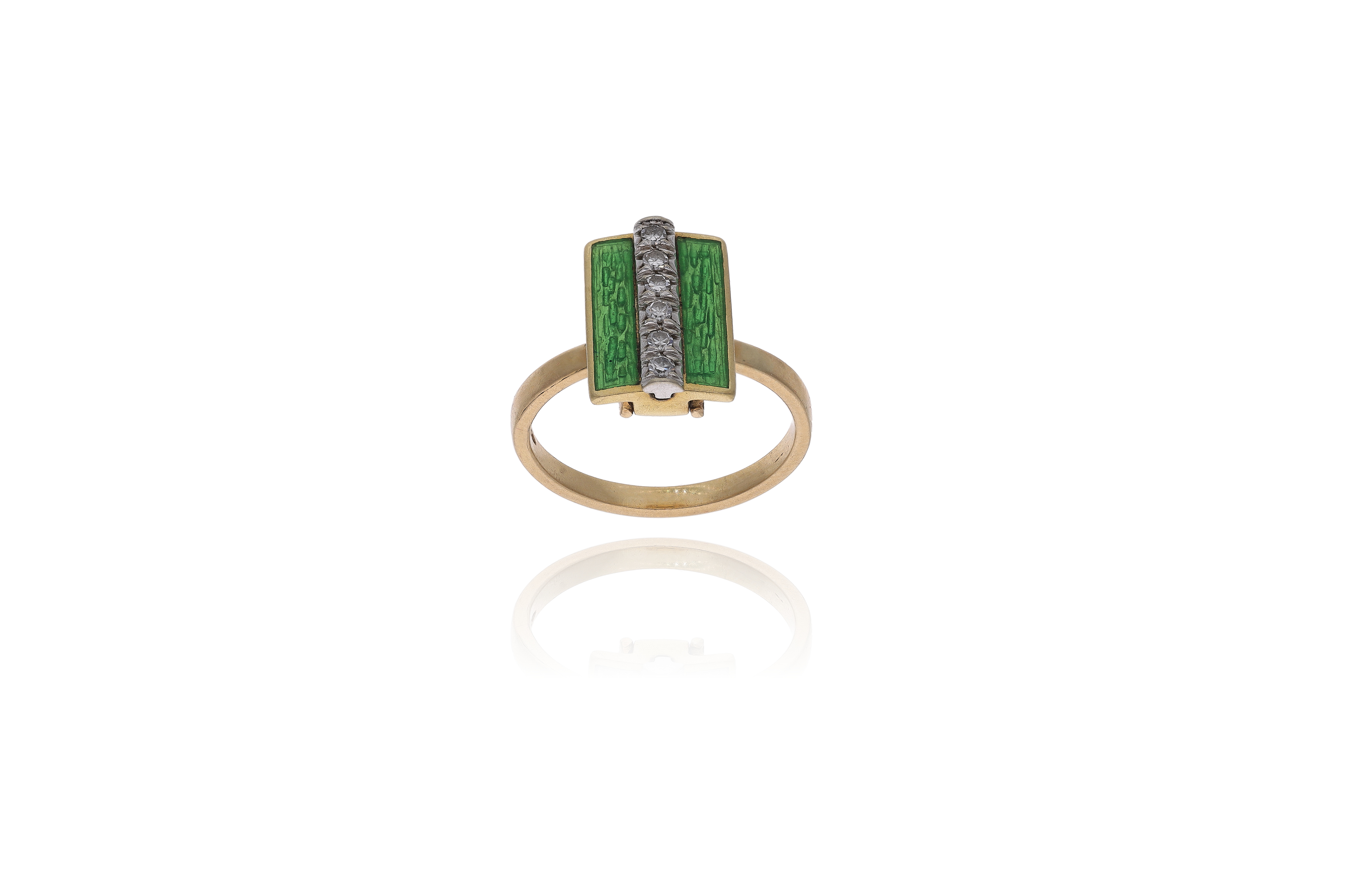 Anello con smalti e diamanti - Asta Preziosi