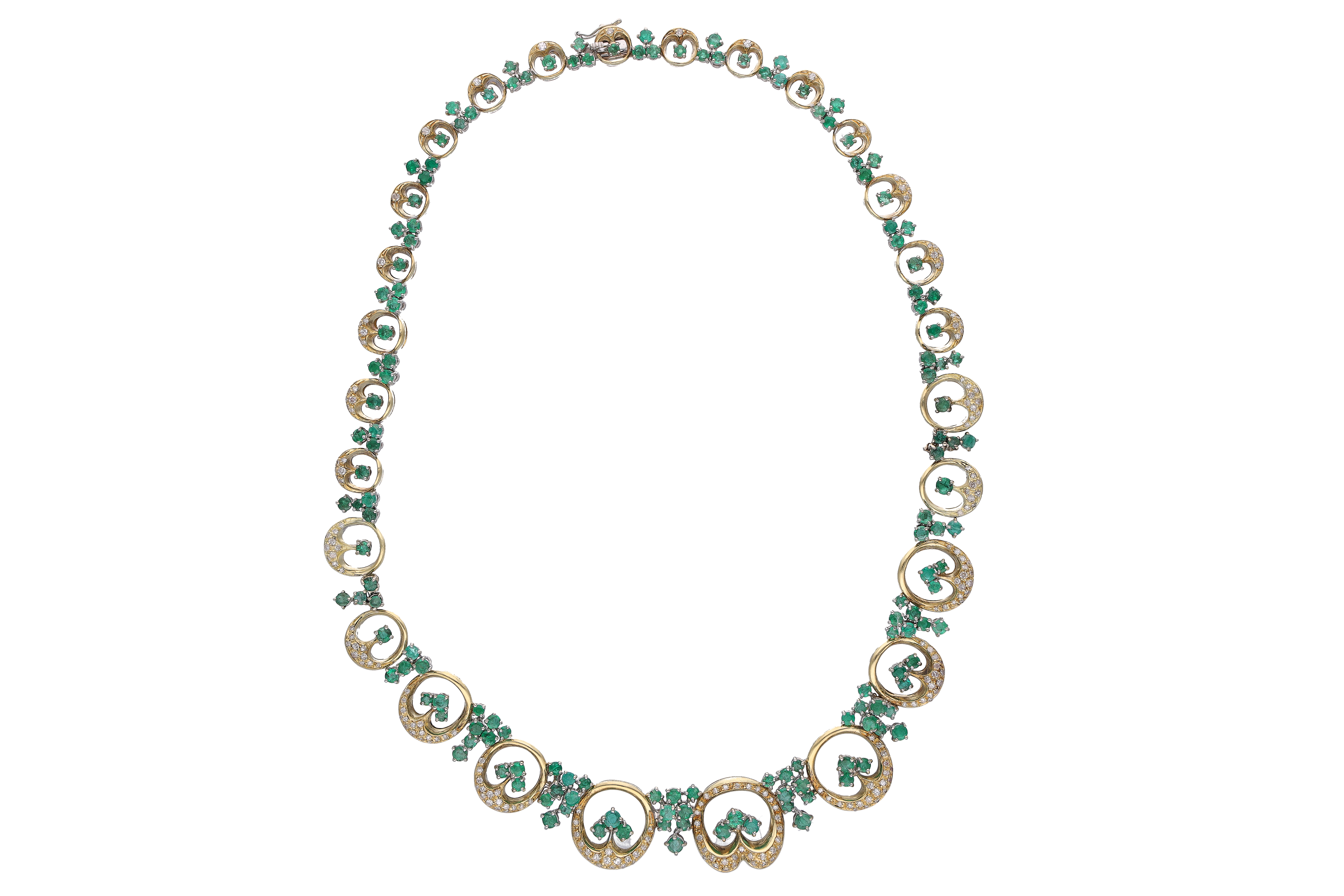 Collana con diamanti e smeraldi - Asta Preziosi