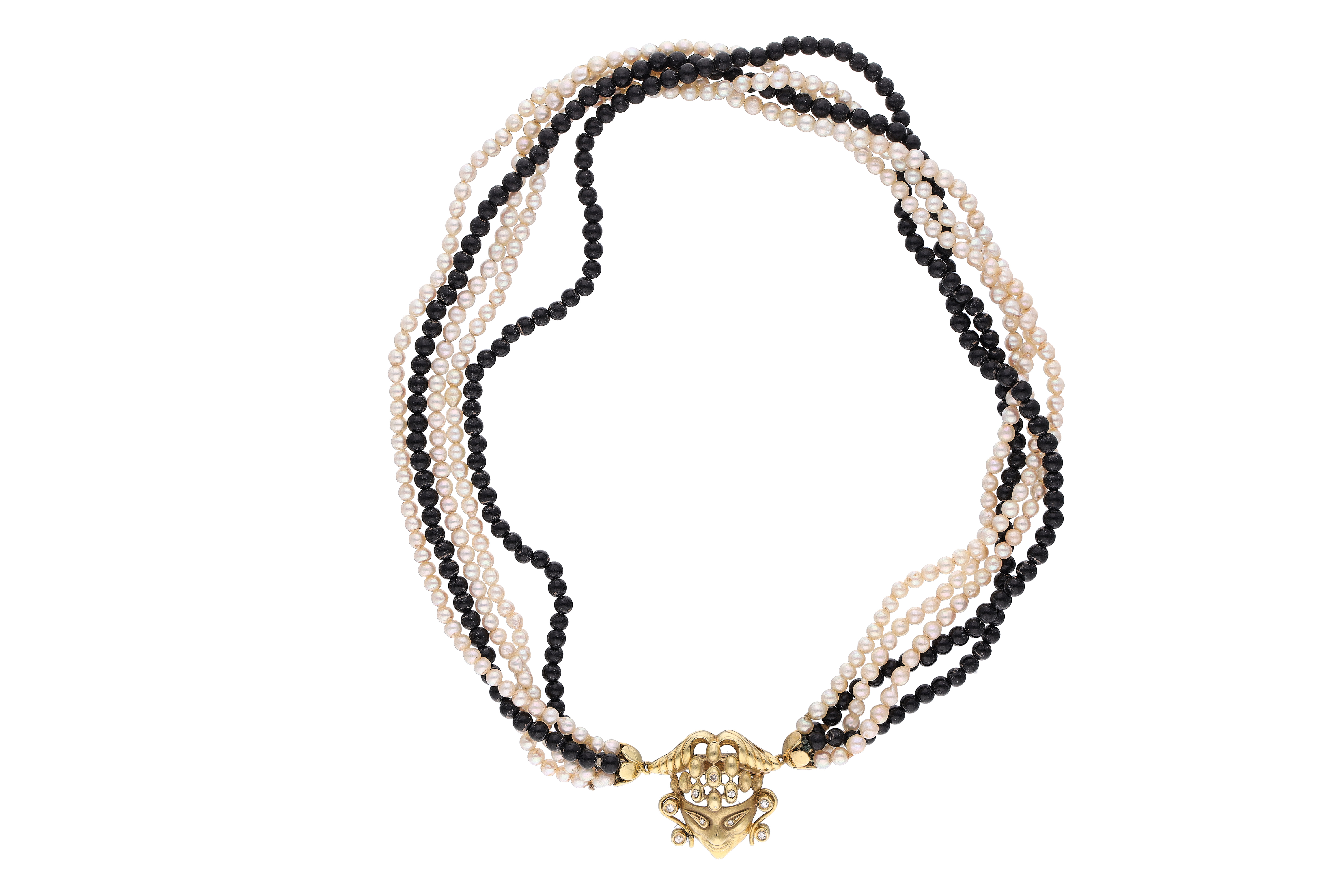 Collana con perle coltivate e pietre - Asta Preziosi