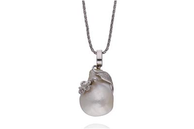 Collana con ciondolo perla barocca e diamanti - Asta Preziosi Collana con ciondolo perla barocca e diamanti - Asta Preziosi