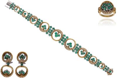 Parure con diamanti e smeraldi - Asta Preziosi Parure con diamanti e smeraldi - Asta Preziosi