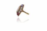 Anello con diamanti, pietre naturali e pietre - Asta Preziosi Anello con diamanti, pietre naturali e pietre - Asta Preziosi