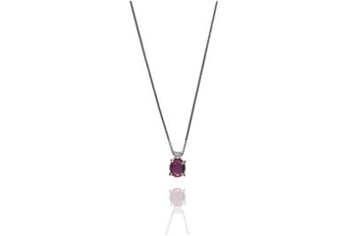 Collana con ciondolo, rubino e diamante - Asta Preziosi