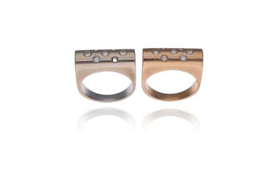 Coppia di anelli con diamanti - Asta Preziosi