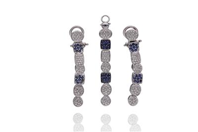 Parure con diamanti, zaffiri e pietre - Asta Preziosi