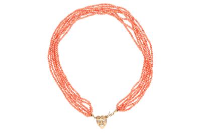 Collana con piccole sfere di corallo - Asta Preziosi