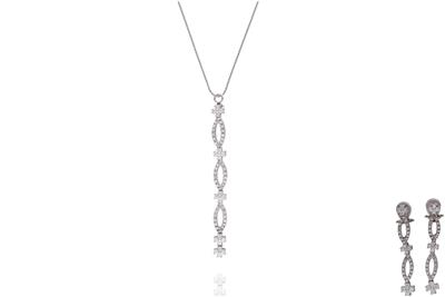 Parure, collana e paio di orecchini con diamanti - Asta Preziosi