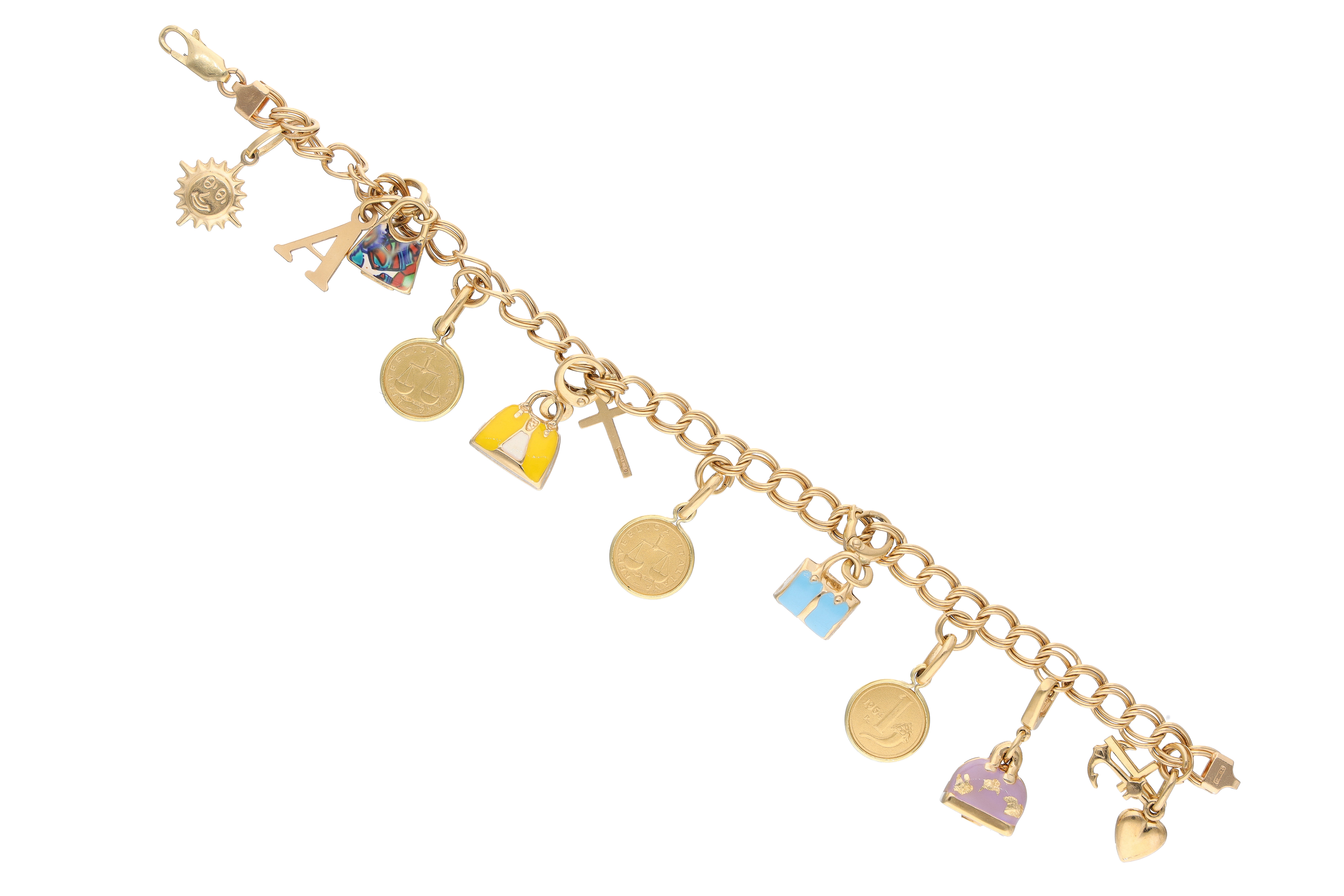 Bracciale in oro con pendenti - Asta Preziosi