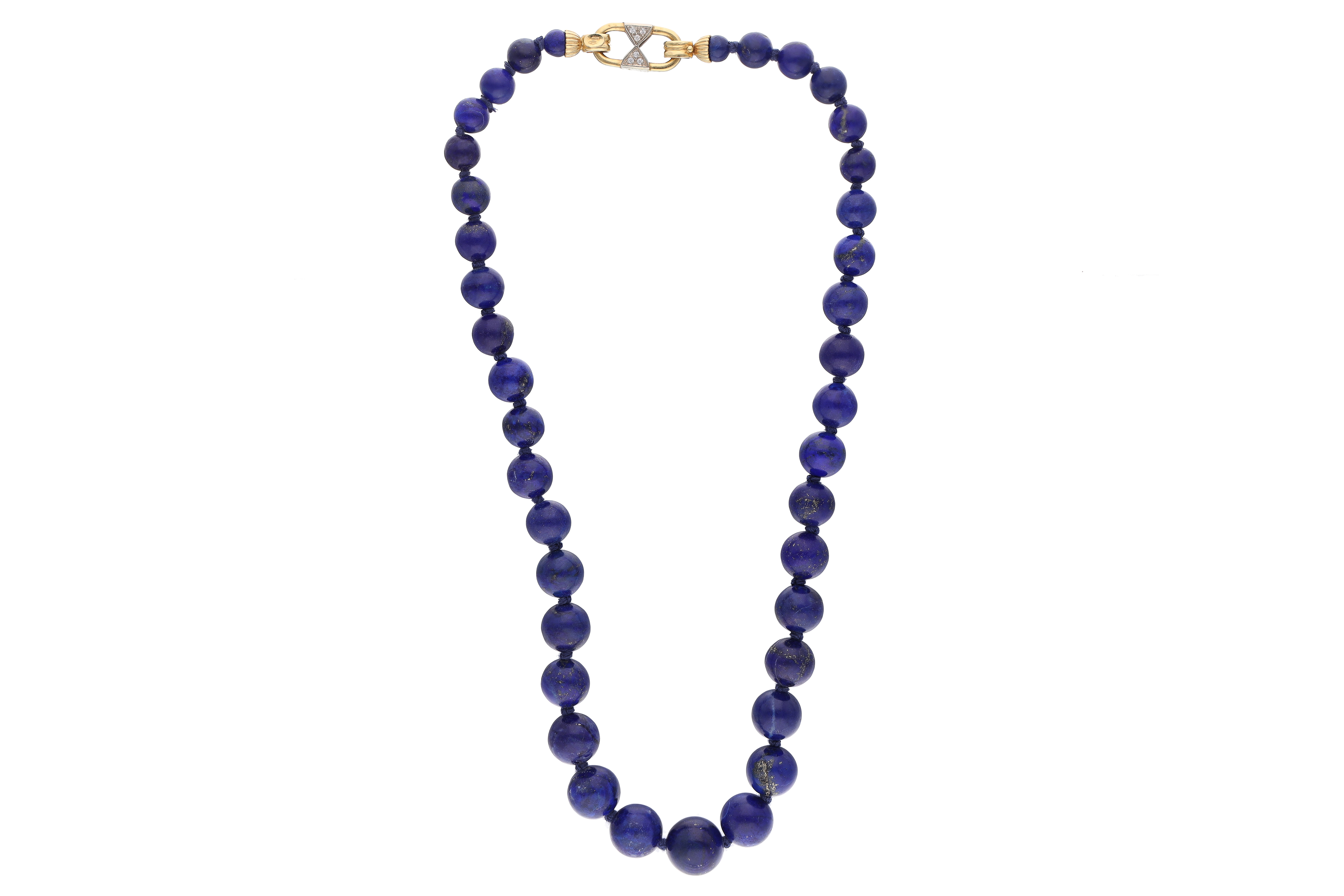 Collana di lapislazzuli e pietre con chiusura in oro 750 - Asta Preziosi