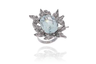 Anello con acquamarina e diamanti - Asta Preziosi Anello con acquamarina e diamanti - Asta Preziosi