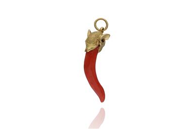 Ciondolo con corallo - Asta Preziosi
