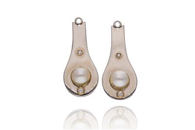 Coppia di pendenti con diamanti e perle - Asta Preziosi Coppia di pendenti con diamanti e perle - Asta Preziosi
