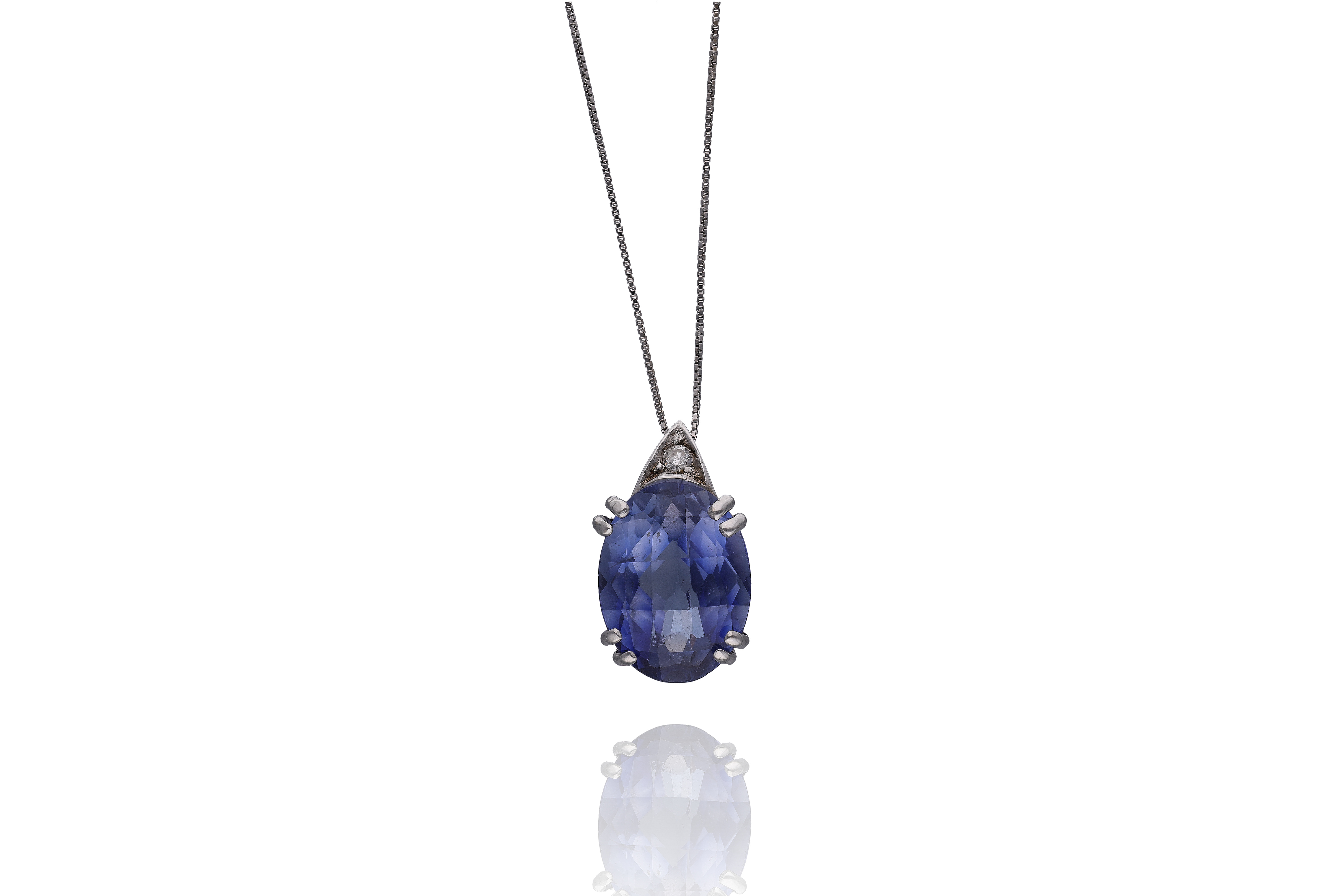 Collana con diamante e pietra - Asta Preziosi